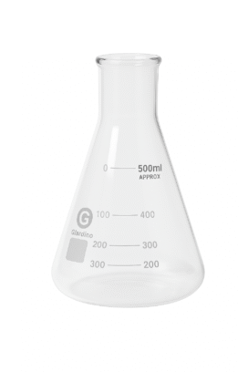MATRAZ ERLENMEYER DE VIDRIO DE 500 ML