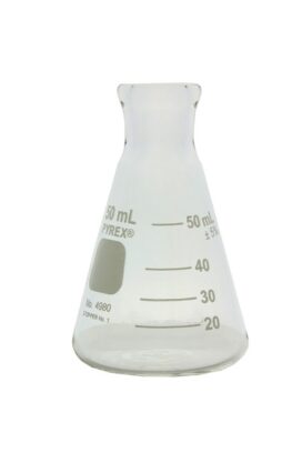MATRAZ ERLENMEYER DE VIDRIO DE 50 ML