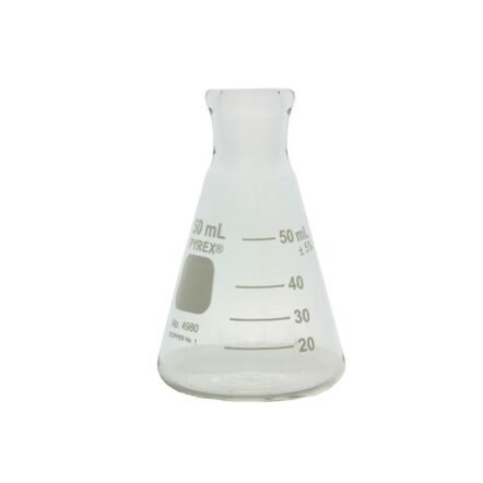 MATRAZ ERLENMEYER DE VIDRIO DE 50 ML
